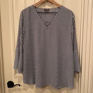 Blue Striped Van Heusen Blouse XL